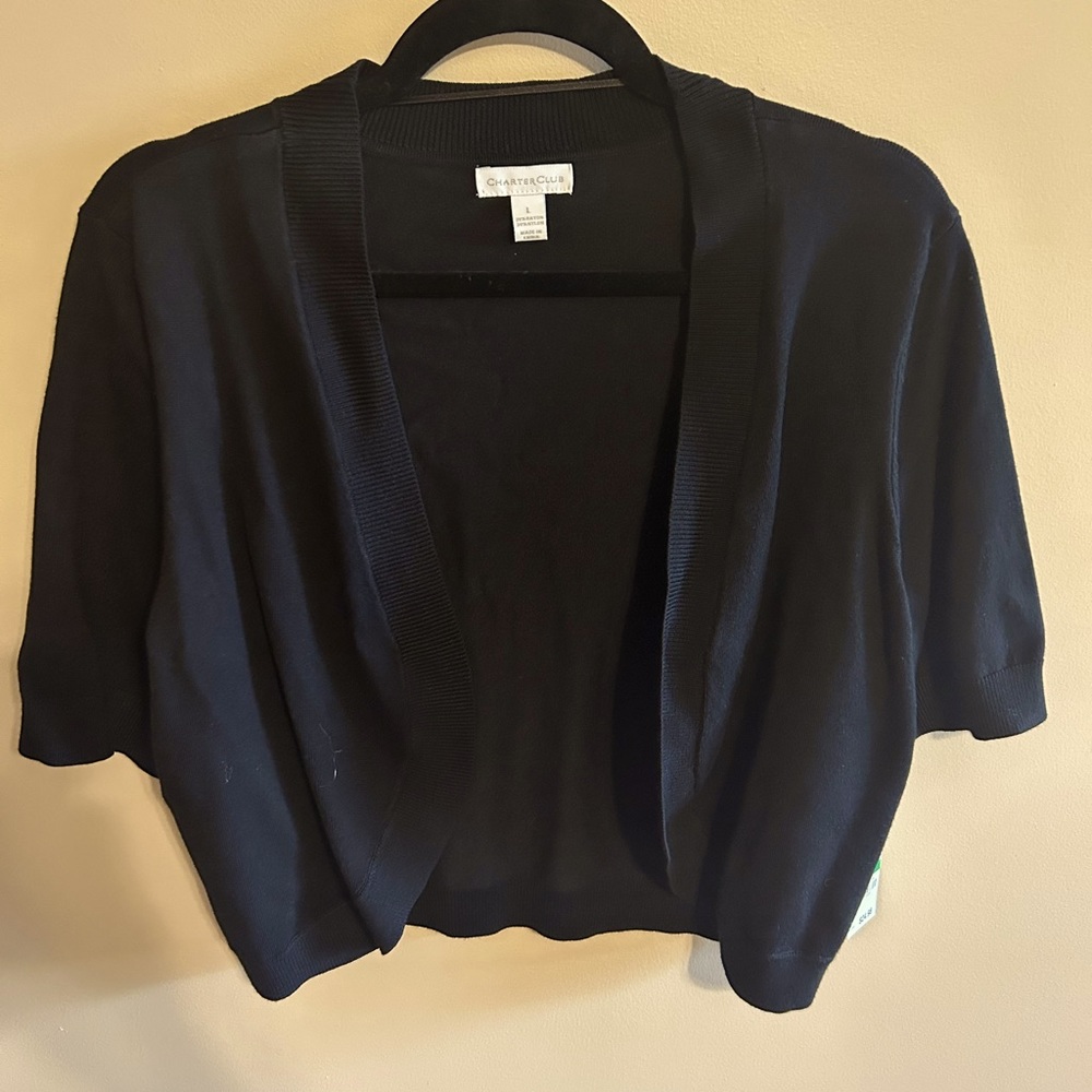 Short Black Cardigan by Charter Club